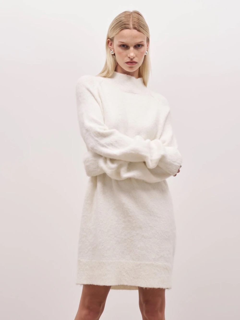 NWT Because of Alice Soft Brushed High Neck Jumper Dress